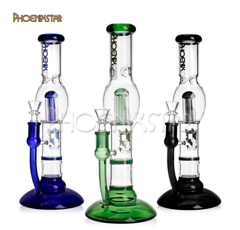 PHX951 6 Arms Double Honeycomb Perc Waterpipe 12 inches